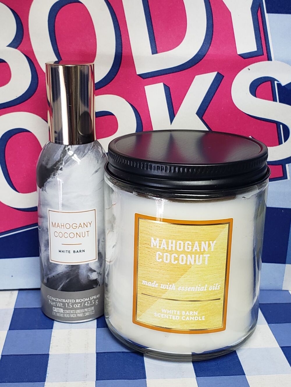 BBW Mahogany Coconut Single Wick Candle & Room Fragrance Spray